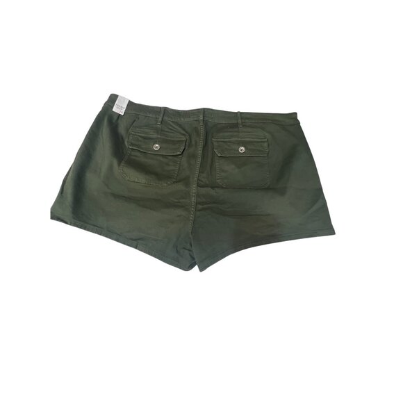Torrid Womens NWT Green Utility Button-Fly Shorts Size 26 Cotton Blend With Back - Picture 3 of 4